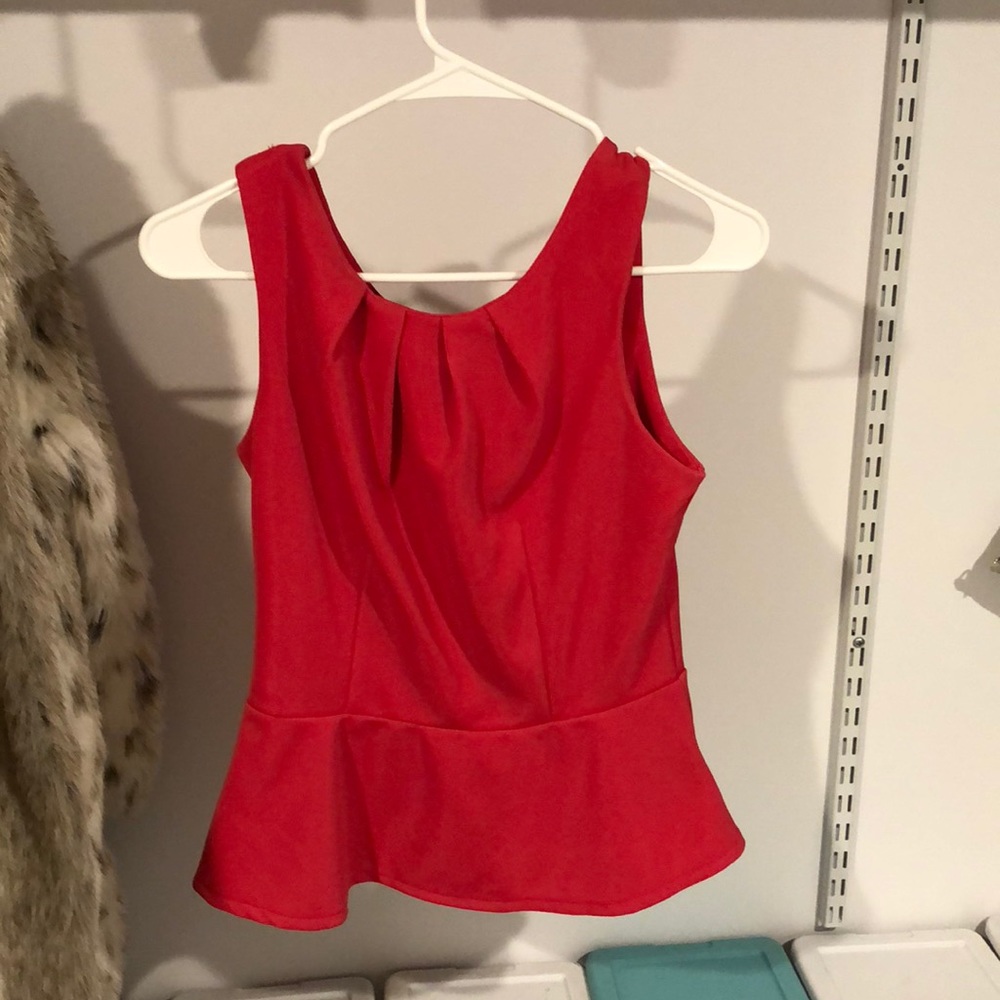 Hot pink fitted peplum top